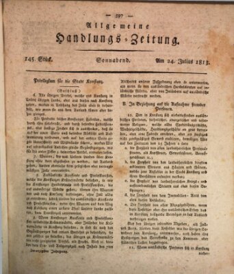 Allgemeine Handlungs-Zeitung Samstag 24. Juli 1813