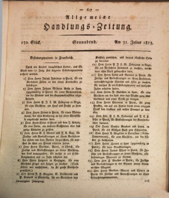 Allgemeine Handlungs-Zeitung Samstag 31. Juli 1813