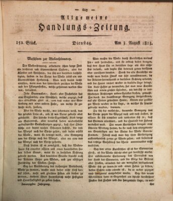 Allgemeine Handlungs-Zeitung Dienstag 3. August 1813