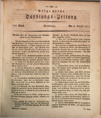Allgemeine Handlungs-Zeitung Sonntag 8. August 1813