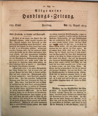 Allgemeine Handlungs-Zeitung Freitag 13. August 1813