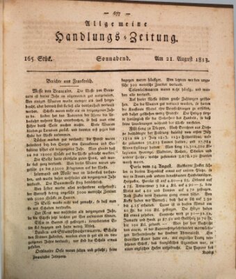 Allgemeine Handlungs-Zeitung Samstag 21. August 1813