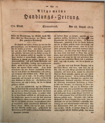 Allgemeine Handlungs-Zeitung Samstag 28. August 1813