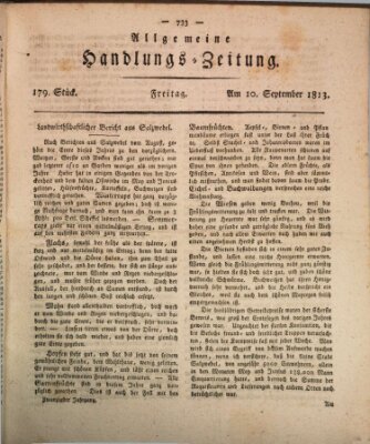 Allgemeine Handlungs-Zeitung Freitag 10. September 1813