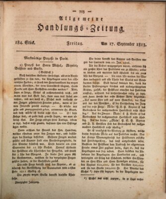 Allgemeine Handlungs-Zeitung Freitag 17. September 1813