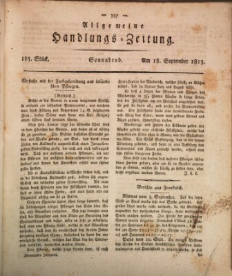 Allgemeine Handlungs-Zeitung Samstag 18. September 1813