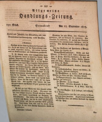 Allgemeine Handlungs-Zeitung Samstag 25. September 1813