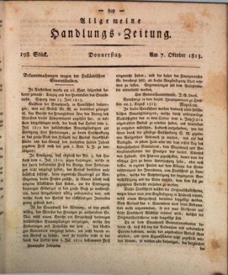 Allgemeine Handlungs-Zeitung Donnerstag 7. Oktober 1813