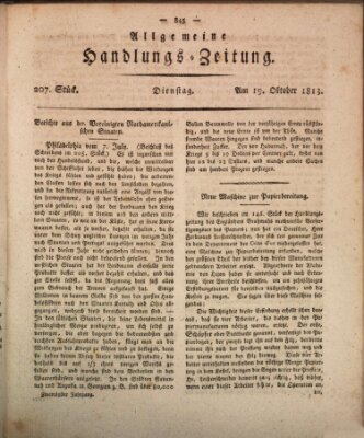 Allgemeine Handlungs-Zeitung Dienstag 19. Oktober 1813