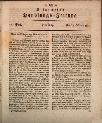 Allgemeine Handlungs-Zeitung Sonntag 24. Oktober 1813