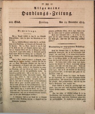 Allgemeine Handlungs-Zeitung Freitag 19. November 1813