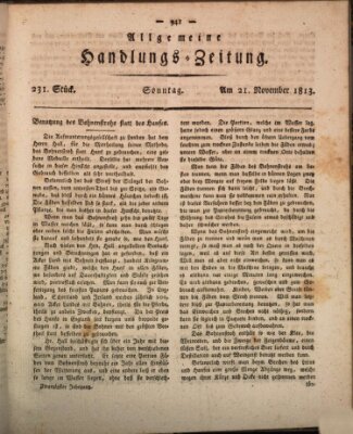 Allgemeine Handlungs-Zeitung Sonntag 21. November 1813