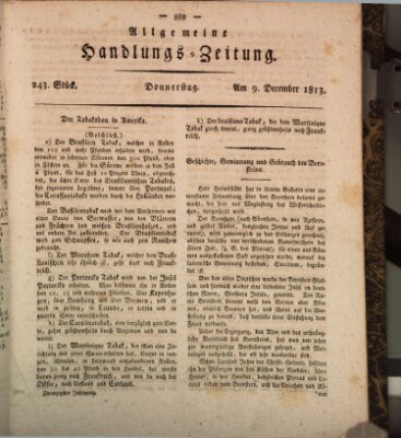 Allgemeine Handlungs-Zeitung Donnerstag 9. Dezember 1813