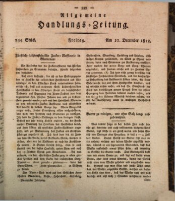 Allgemeine Handlungs-Zeitung Freitag 10. Dezember 1813