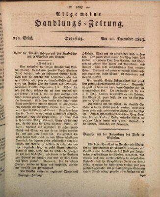 Allgemeine Handlungs-Zeitung Dienstag 21. Dezember 1813