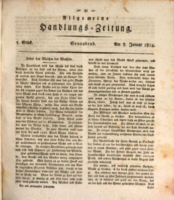 Allgemeine Handlungs-Zeitung Samstag 8. Januar 1814