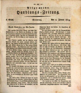 Allgemeine Handlungs-Zeitung Sonntag 9. Januar 1814