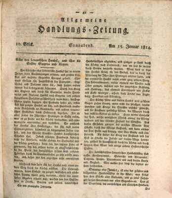 Allgemeine Handlungs-Zeitung Samstag 15. Januar 1814