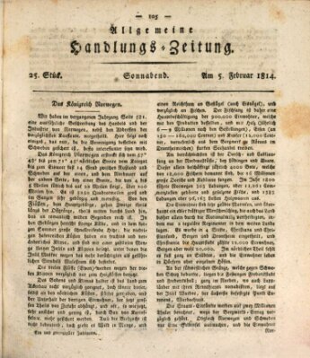 Allgemeine Handlungs-Zeitung Samstag 5. Februar 1814