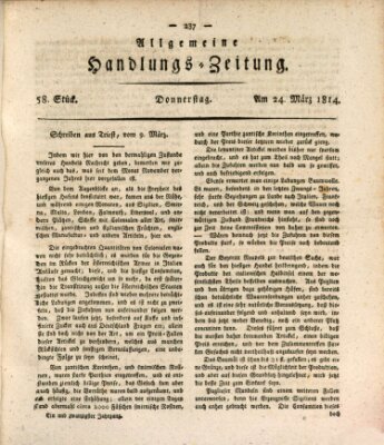 Allgemeine Handlungs-Zeitung Donnerstag 24. März 1814