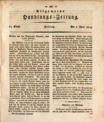 Allgemeine Handlungs-Zeitung Freitag 1. April 1814