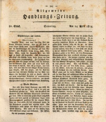 Allgemeine Handlungs-Zeitung Sonntag 24. April 1814