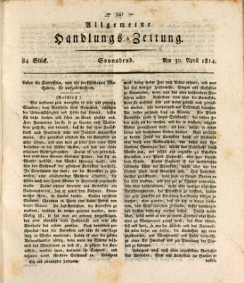 Allgemeine Handlungs-Zeitung Samstag 30. April 1814