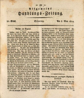 Allgemeine Handlungs-Zeitung Sonntag 8. Mai 1814