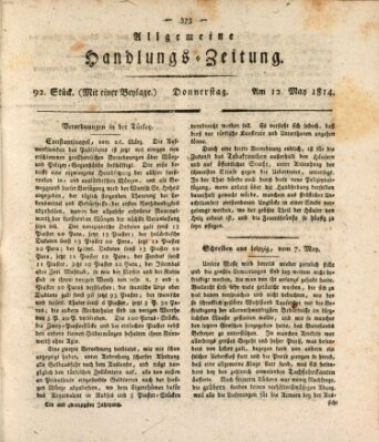 Allgemeine Handlungs-Zeitung Donnerstag 12. Mai 1814