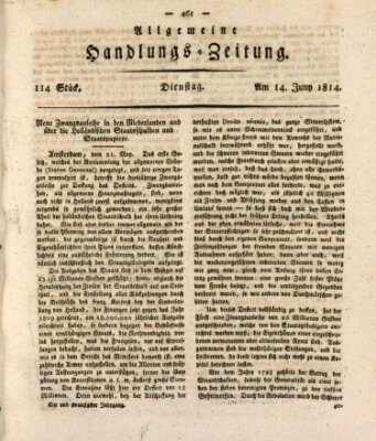 Allgemeine Handlungs-Zeitung Dienstag 14. Juni 1814