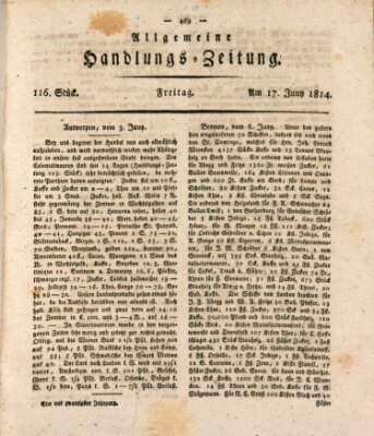 Allgemeine Handlungs-Zeitung Freitag 17. Juni 1814