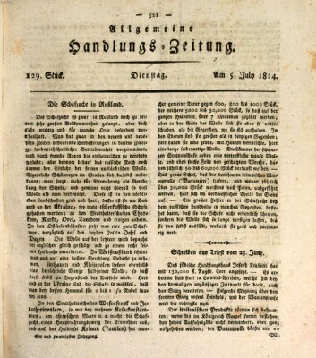 Allgemeine Handlungs-Zeitung Dienstag 5. Juli 1814