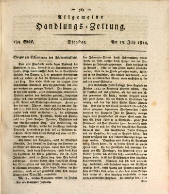 Allgemeine Handlungs-Zeitung Dienstag 19. Juli 1814