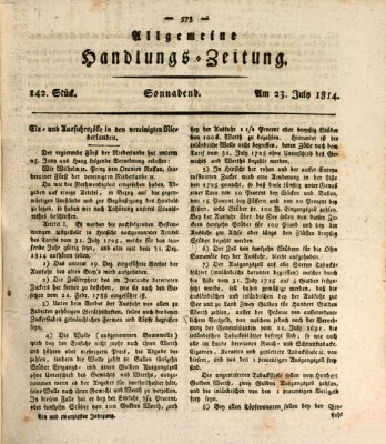 Allgemeine Handlungs-Zeitung Samstag 23. Juli 1814