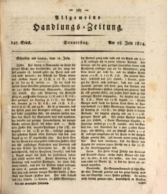 Allgemeine Handlungs-Zeitung Donnerstag 28. Juli 1814