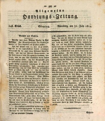 Allgemeine Handlungs-Zeitung Sonntag 31. Juli 1814