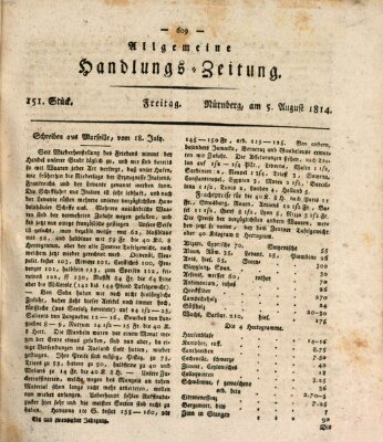 Allgemeine Handlungs-Zeitung Freitag 5. August 1814