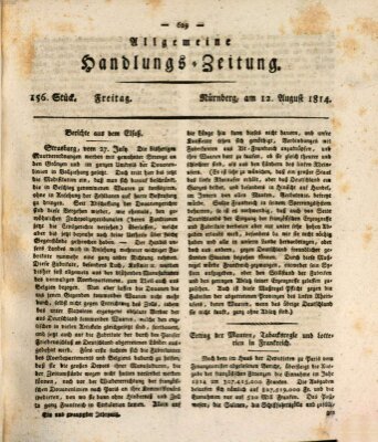 Allgemeine Handlungs-Zeitung Freitag 12. August 1814