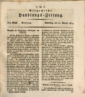 Allgemeine Handlungs-Zeitung Sonntag 21. August 1814