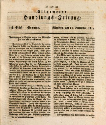 Allgemeine Handlungs-Zeitung Sonntag 11. September 1814