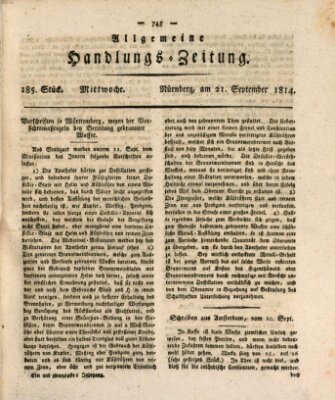 Allgemeine Handlungs-Zeitung Mittwoch 21. September 1814