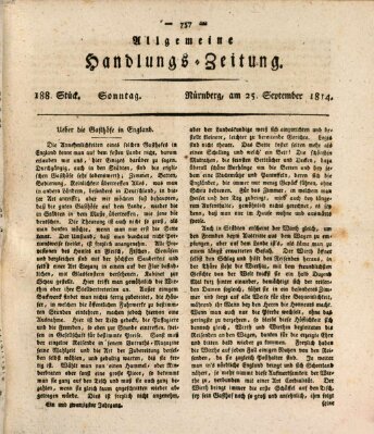 Allgemeine Handlungs-Zeitung Sonntag 25. September 1814