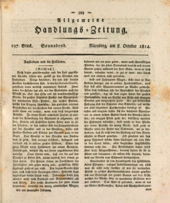 Allgemeine Handlungs-Zeitung Samstag 8. Oktober 1814