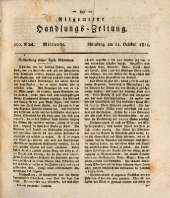 Allgemeine Handlungs-Zeitung Mittwoch 12. Oktober 1814