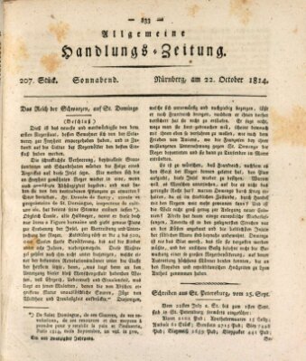 Allgemeine Handlungs-Zeitung Samstag 22. Oktober 1814