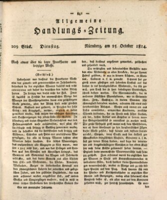 Allgemeine Handlungs-Zeitung Dienstag 25. Oktober 1814