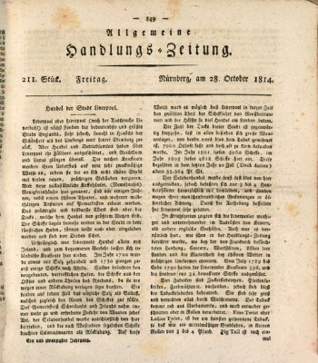 Allgemeine Handlungs-Zeitung Freitag 28. Oktober 1814