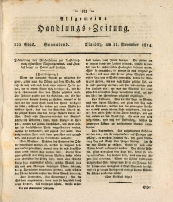 Allgemeine Handlungs-Zeitung Samstag 12. November 1814