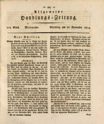 Allgemeine Handlungs-Zeitung Mittwoch 16. November 1814