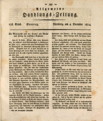 Allgemeine Handlungs-Zeitung Sonntag 4. Dezember 1814